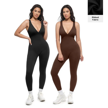 VÉLANE Deep V Shapewear Jumpsuit