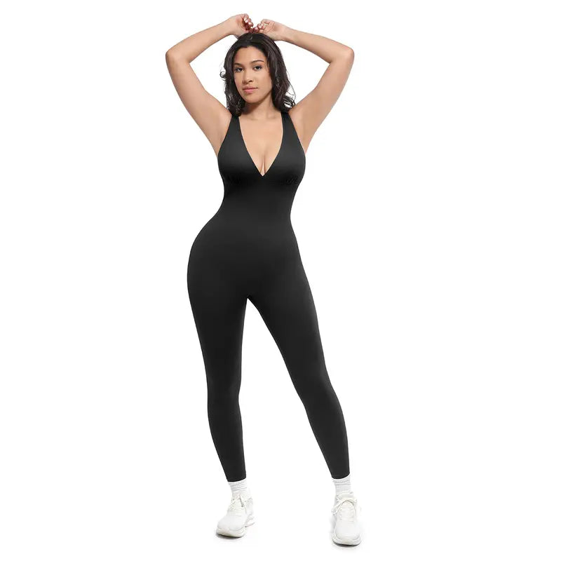 VÉLANE Deep V Shapewear Jumpsuit