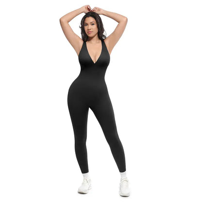 VÉLANE Deep V Shapewear Jumpsuit